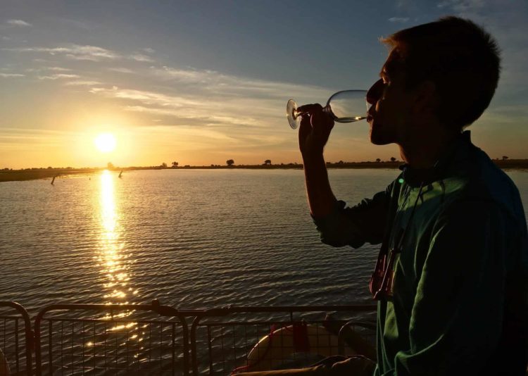 Chobe National Park, Sundowner on Chobe River