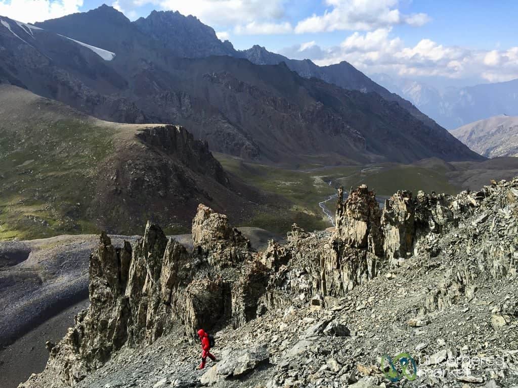 Trekking in the Alay Mountains, Kyrgyzstan - Descending Sary Mogul Pass