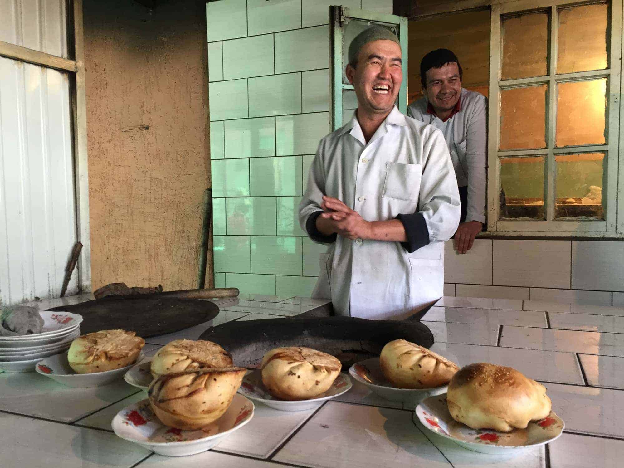 Giant somsas in Osh, Kyrgyzstan