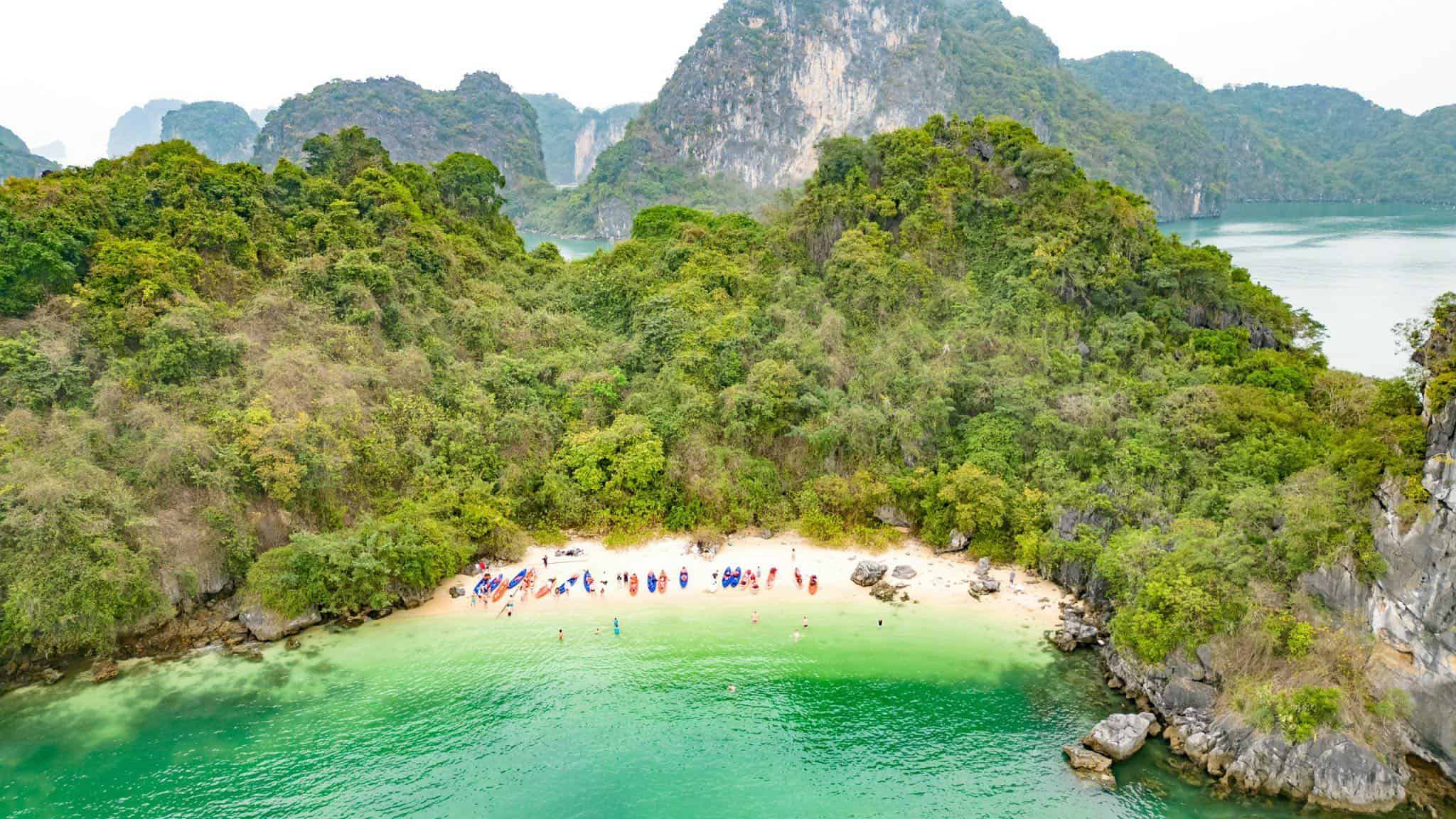 A secret crescent of sand and sparkling waterยyour private slice of the bay.