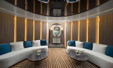 Luxurious hotel lounge with modern design and elegant decor, perfect for relaxation and socializing.