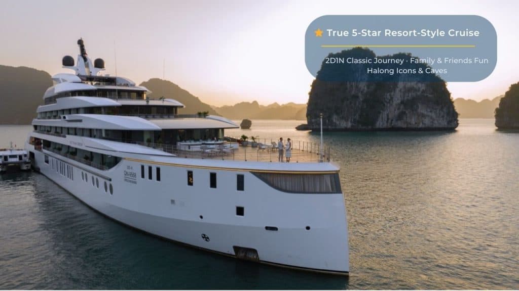 Luxury yacht cruise in Halong Bay, Vietnam for unforgettable vacation adventures.