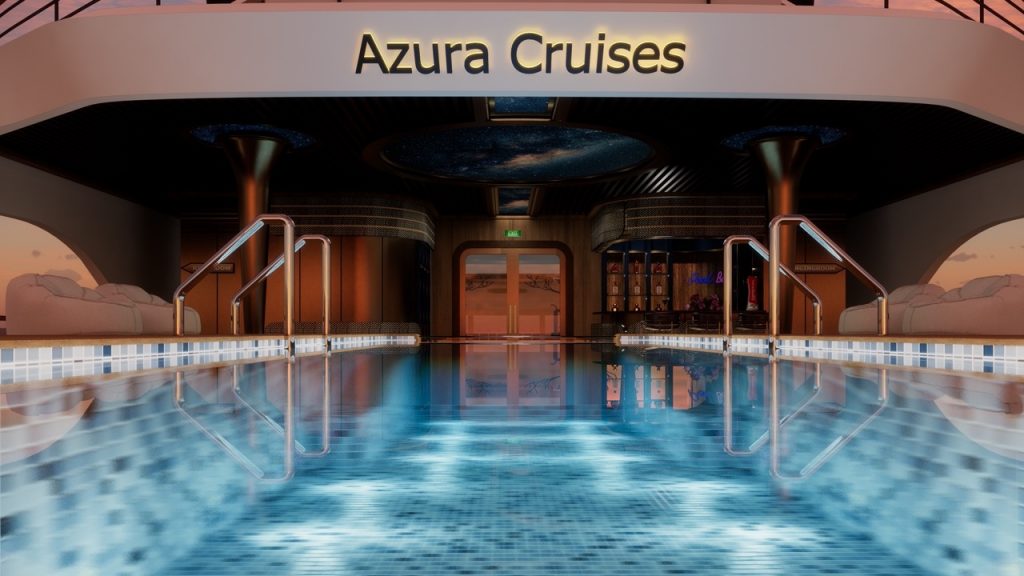 Luxurious indoor swimming pool at Azura Cruises, perfect for relaxation and leisure.