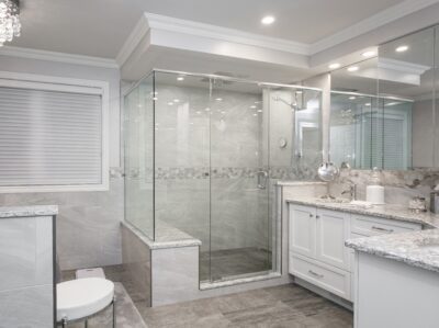 tiled shower
