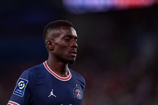 PARIS, FRANCE - MAY 08: Gana Gueye of Paris Saint-Germain looks on during the Ligue 1 Uber Eats match between Paris Saint Germain and ESTAC Troyes at Parc des Princes on May 08, 2022 in Paris, France. (Photo by Aurelien Meunier - PSG/PSG via Getty Images)