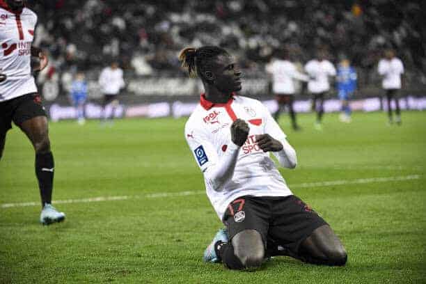 17 Aliou BADJI (asc) during the Ligue 2 BKT match between Amiens and Niort at Stade de la Licorne on February 12, 2022 in Amiens, France. (Photo by Christophe Saidi/FEP/Icon Sport via Getty Images) - Photo by Icon sport