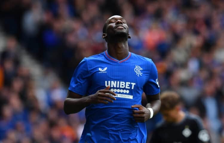 GLASGOW, SCOTLAND - JULY 22: Abdallah Sima of Rangers in action during the pre-season friendly match between Rangers and SV Hamburg at Ibrox Stadium on July 22, 2023 in Glasgow, Scotland. (Photo by Mark Runnacles/Getty Images)