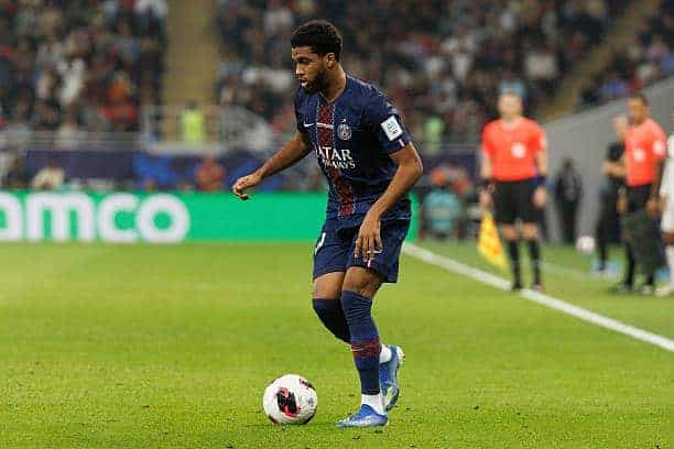 Doha, Qatar - December 17: Ibrahim Mbaye of Paris Saint-Germain in action during the FIFA Intercontinental Cup 2025 Final match between Paris Saint-Germain FC and Flamengo at Ahmad Bin Ali Stadium on December 17, 2025 in Doha, Qatar. (Photo by Tnani Badreddine/DeFodi Images/DeFodi via Getty Images)