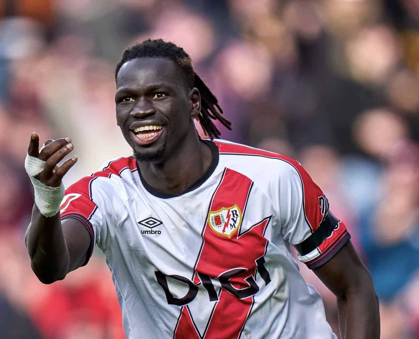MADRID, SPAIN - JANUARY 24: Pathe Ciss of Rayo Vallecano celebrates his team first goal during the LaLiga EA Sports match between Rayo Vallecano de Madrid and CA Osasuna at Estadio de Vallecas on January 24, 2026 in Madrid, Spain. (Photo by Diego Souto/Getty Images)