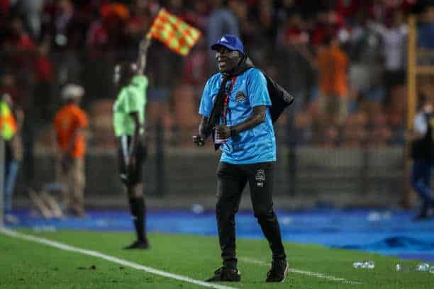 Lamine N'Diaye, coach of T.P. Mazembe, is pictured during the CAF Champions League semi-final return match between Al-Ahly and Tout Puissant Mazembe at Cairo International Stadium in Cairo, Egypt, on April 26, 2024. (Photo by Ayman Aref/NurPhoto via Getty Images)