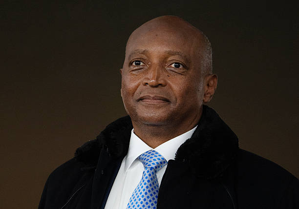 RABAT, MOROCCO - JANUARY 4:  CAF President Dr Patrice Motsepe during the Africa Cup Of Nations Round Of 16 match between South Africa and Cameroon at Agdal Medina Stadium on January 4, 2026 in Rabat, Morocco. (Photo by Visionhaus/Getty Images)