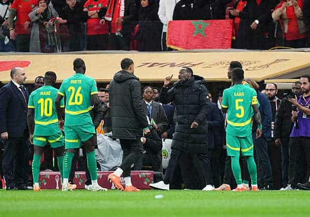 Pape Thiaw of Senegal  gestures  during the AFCON final between Morocco and Senegal at Complexe Sportif Prince Moulay Abdellah, Rabat, Morocco on January 18, 2026.  (Photo by Ulrik Pedersen/NurPhoto via Getty Images)