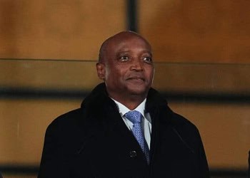 Patrice Motsepe  looks on  during the AFCON Group C match between Tunisia and  Nigeria at Fes stadium, Fes, Morocco on December 27, 2025.  (Photo by Ulrik Pedersen/NurPhoto via Getty Images)