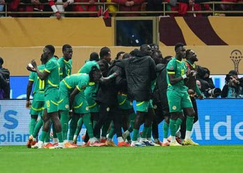 Pape Alassne Gueye of Senegal  celebrate  during the AFCON final between Morocco and Senegal at Complexe Sportif Prince Moulay Abdellah, Rabat, Morocco on January 18, 2026.  (Photo by Ulrik Pedersen/NurPhoto via Getty Images)