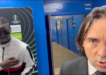 « Parle-leur de la prime » : La drôle de séquence de Pathé Ciss avec le président du Rayo Vallecano après la qualification en finale de Ligue Conférence - wiwsport