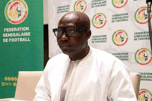 The president of the Senegalese Football Federation Abdoulaye Fall speaks during a press conference in Dakar on March 19, 2026. The Senegalese Football Federation announced on March 19, 2026 it has instructed its lawyers to lodge an appeal to the Court of Arbitration for Sport (CAS) after the national team were stripped of its Africa Cup of Nations title.
The Confederation of African Football (CAF) reversed Senegal's win, awarding the title to Morocco two months after the final. (Photo by SEYLLOU / AFP via Getty Images)