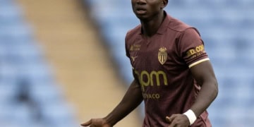COVENTRY, ENGLAND - AUGUST 14: Lamine Camara of AS Monaco during the pre-season friendly match between Coventry City and AS Monaco at The Coventry Building Society Arena on August 14, 2026 in Coventry, England. (Photo by Sebastian Frej/Getty Images)