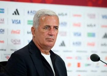 VANCOUVER, BRITISH COLUMBIA - JULY 02: Vladimir Petkovic, Head Coach of Algeria, speaks to the media during the post match press conference after the FIFA World Cup 2026 Round of 32 match between Switzerland and Algeria at BC Place Vancouver on July 02, 2026 in Vancouver, British Columbia. (Photo by Jared C. Tilton - FIFA/FIFA via Getty Images)