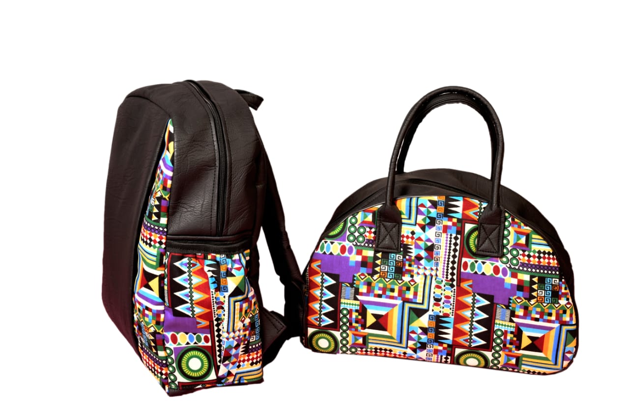 African-Print-Leather-Travel-Set Home