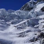 Chopicalqui Glacier And Rope Teams