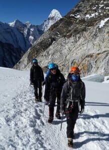 Namaste Climbers in Namche on Descent