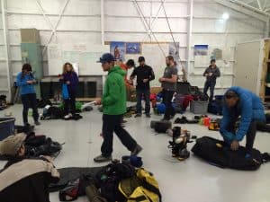 Gear check in the AAI hangar.