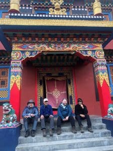 team visits monasteries around kathmandu
