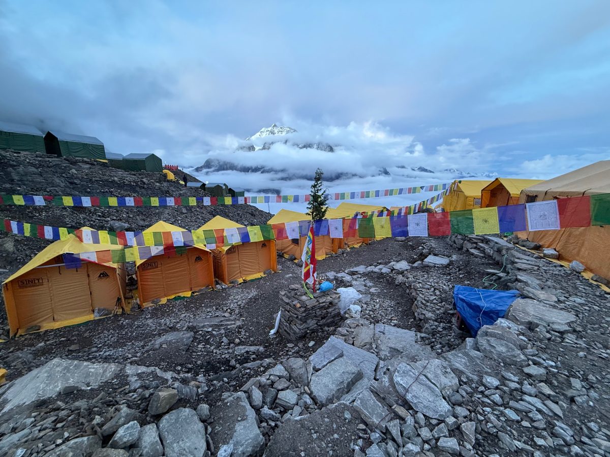 manaslu team heading up on acclimatization rotation