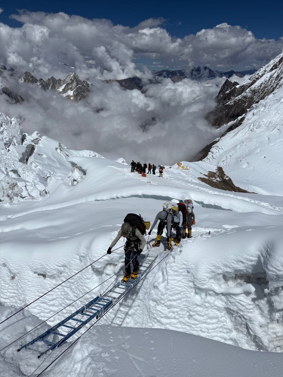 manaslu 2025 team arrives to camp 2 in beautiful weather