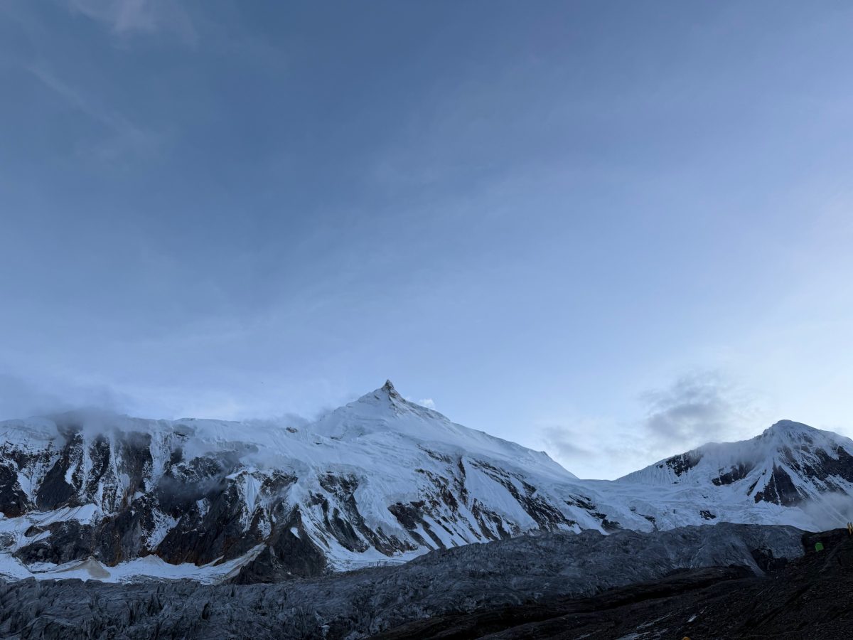 manaslu team heading up on acclimatization rotation