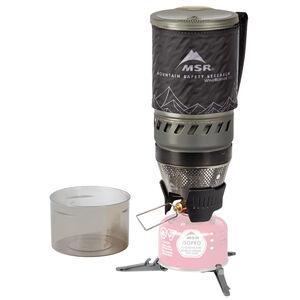 A compact camping stove with a detachable fuel canister, featuring a sleek design and efficient heating capabilities, suitable for outdoor cooking.