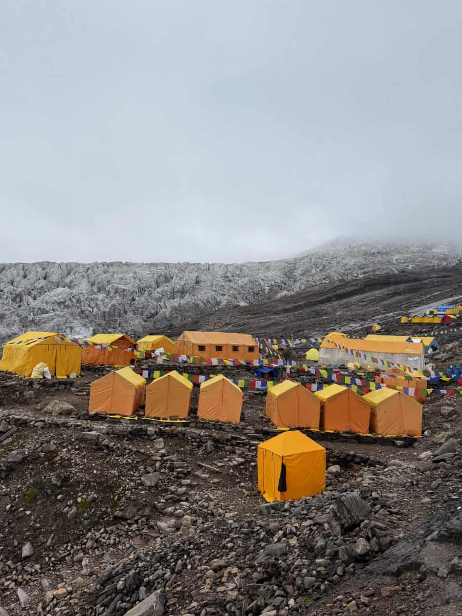 manaslu team resting at basecamp