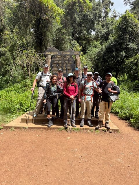 8-day lemosho team arrives to barranco camp