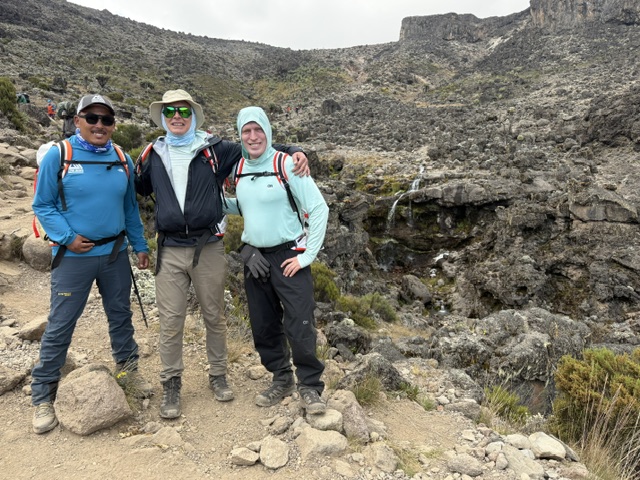 team climbs to baranco camp 13,000 ft