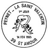 cancellation postmark stamp issued by the post office of Saint-Valentin
