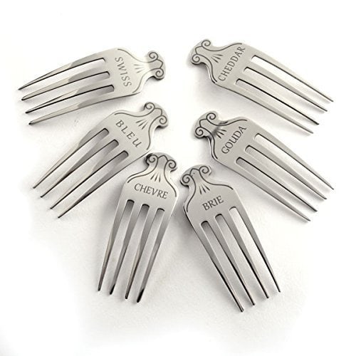 Cheese Marker Fork Set (6) with cheese names engraved