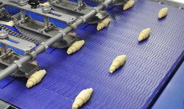 industrial made croissants in the factory