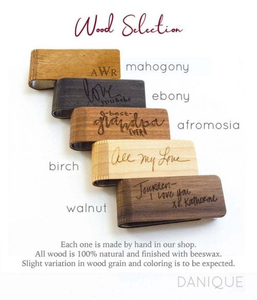 Personalized Wood Money Clip