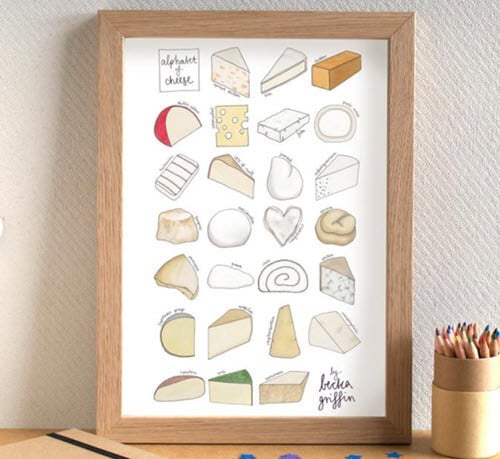 Cheese Alphabet Kitchen Art Print