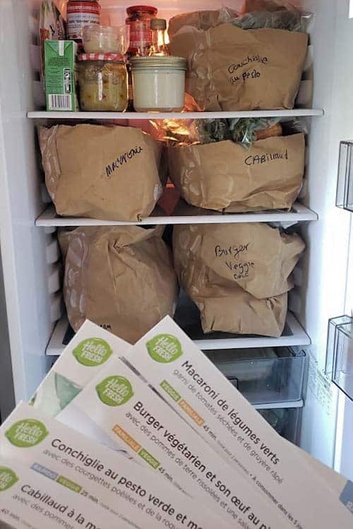 Hello Fresh France Order in my Fridge takes up a lot of space.