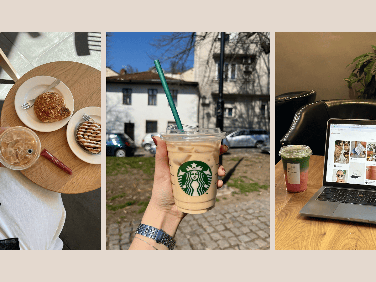 People enjoying Starbucks.