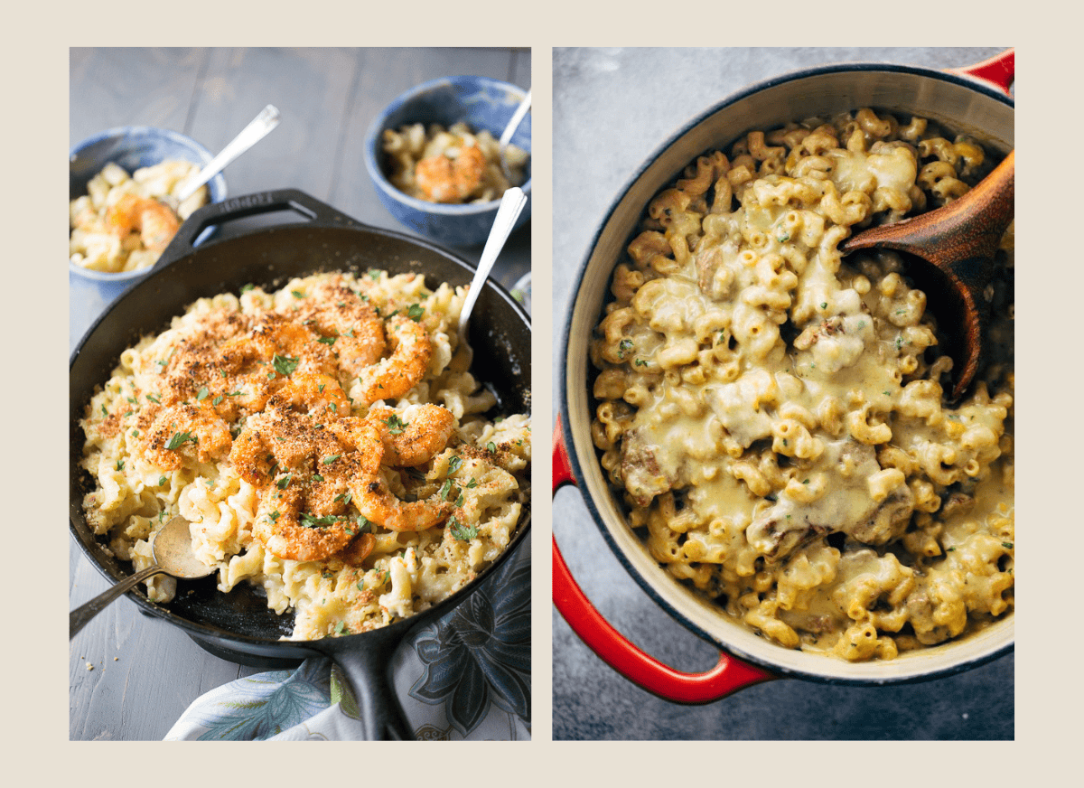 Two different mac and cheese recipes.