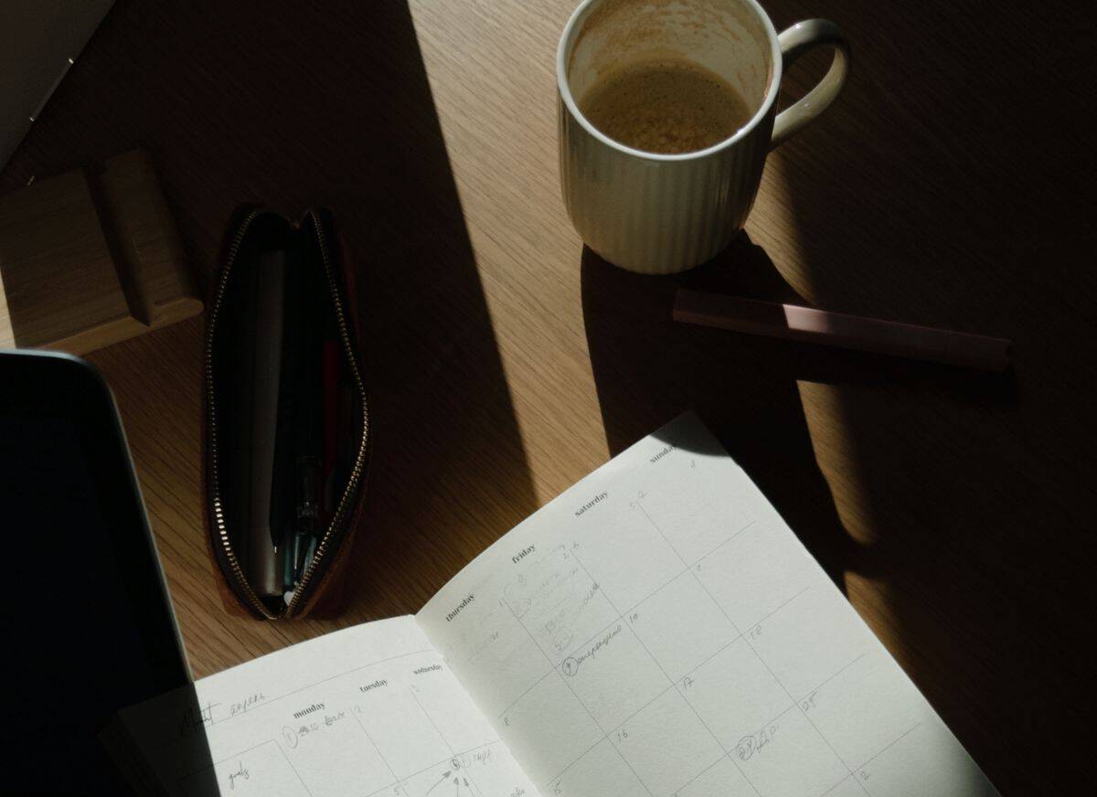 A person potentially getting organized on their finances.