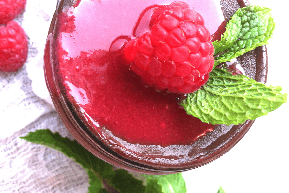 Dark chocolate ganache in a cup.