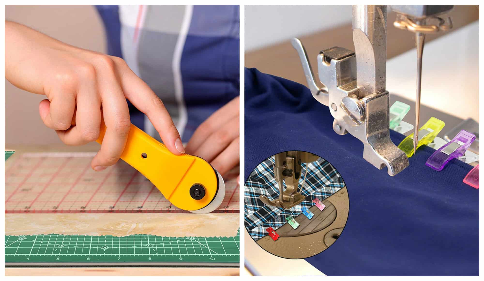 Sewing gadgets being used.