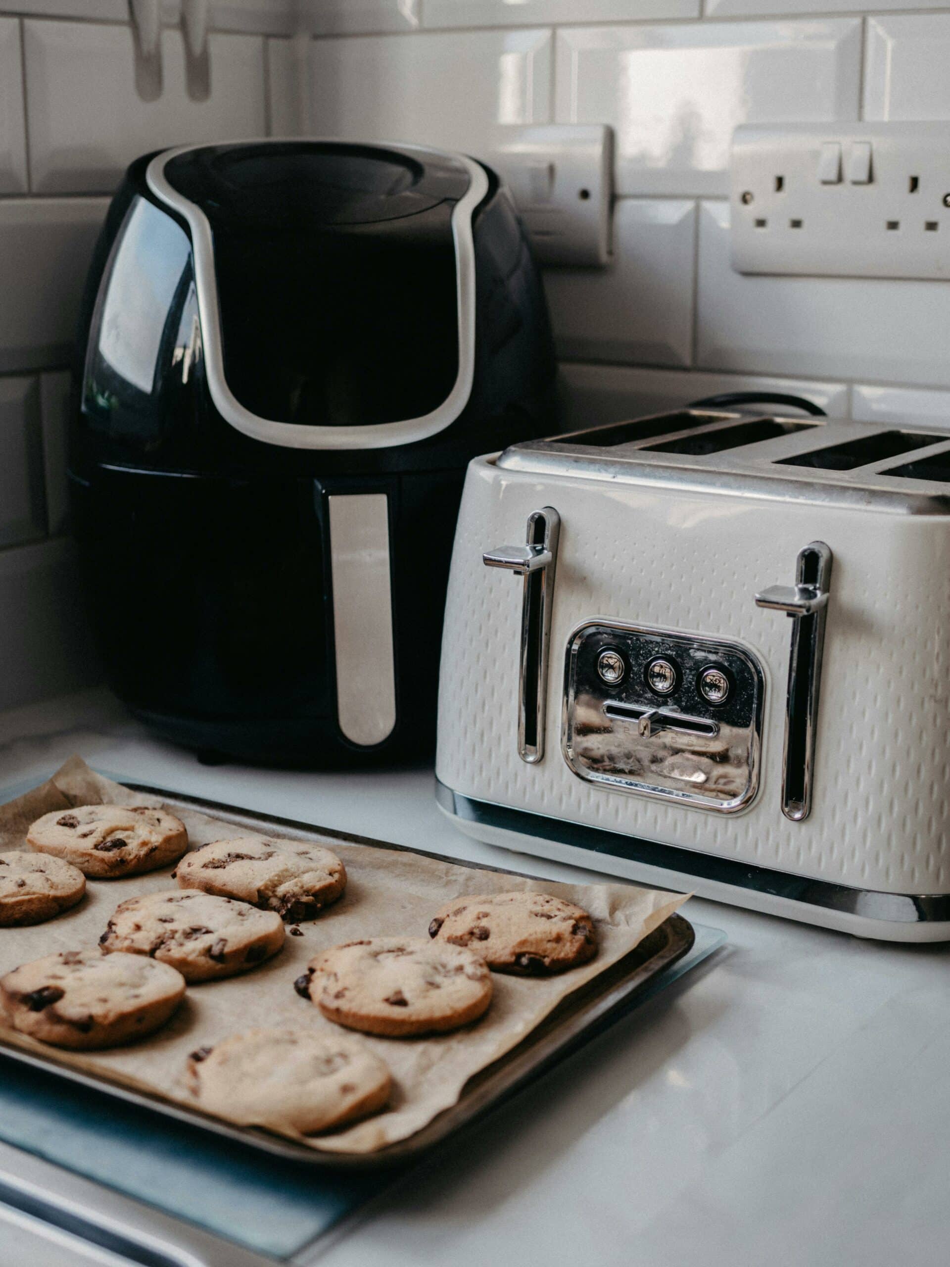 An air fryer on the counter.