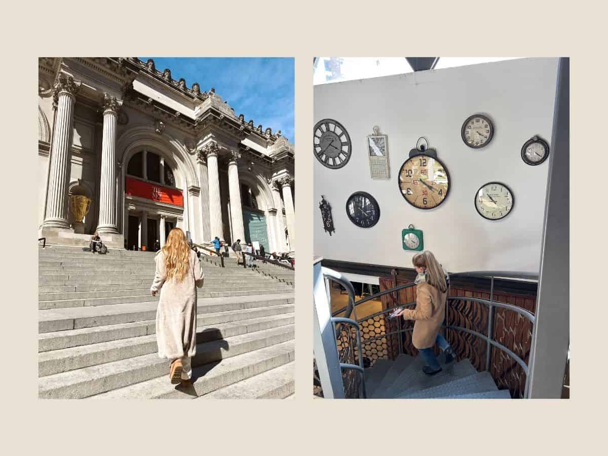 Stylish people walking.