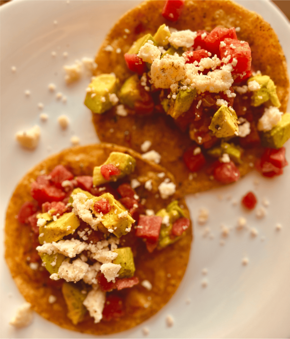 A plate of authentic Mexican tostadas.