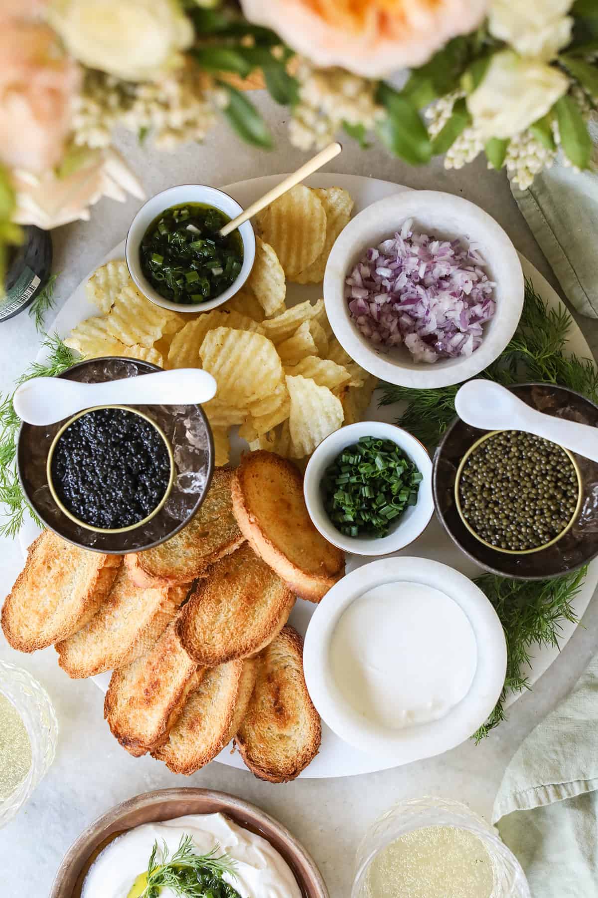 The easy appetizer, caviar platter.