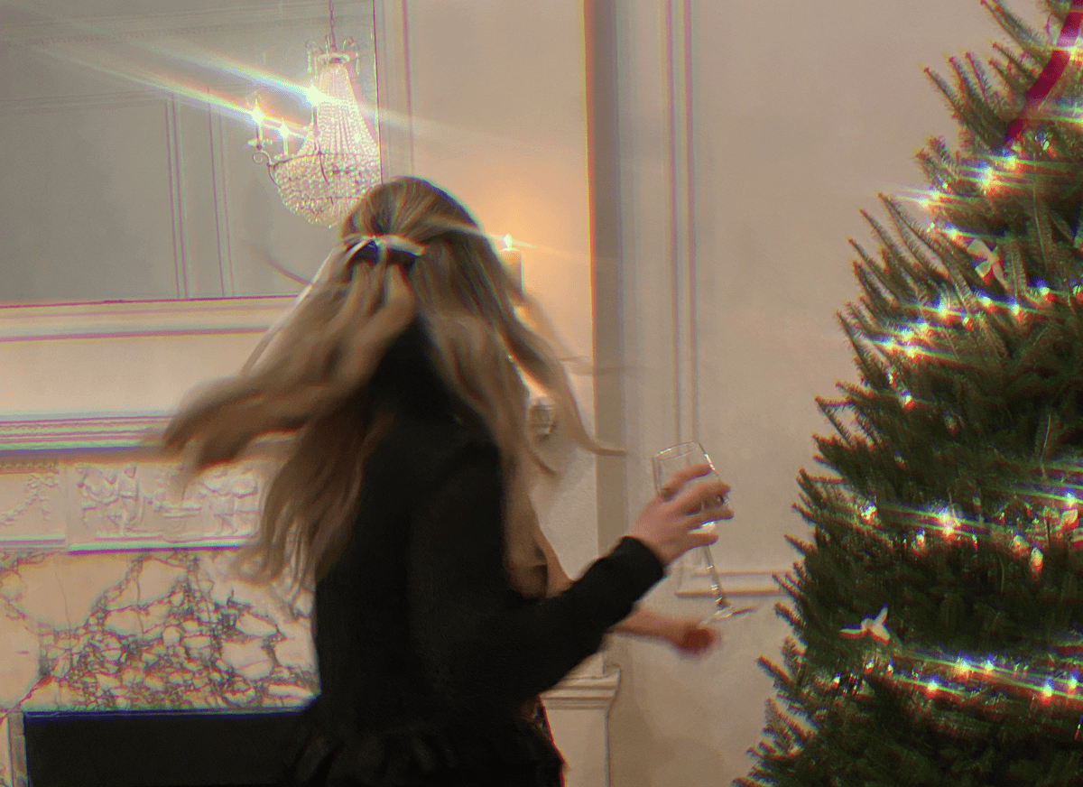 A girl celebrating the holidays.